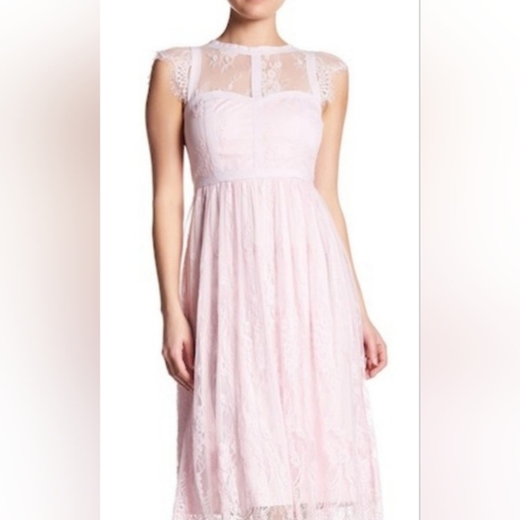 Parker Dresses & Skirts - Parker Tesoro Dress LIght Pink Lace Midi Size 4